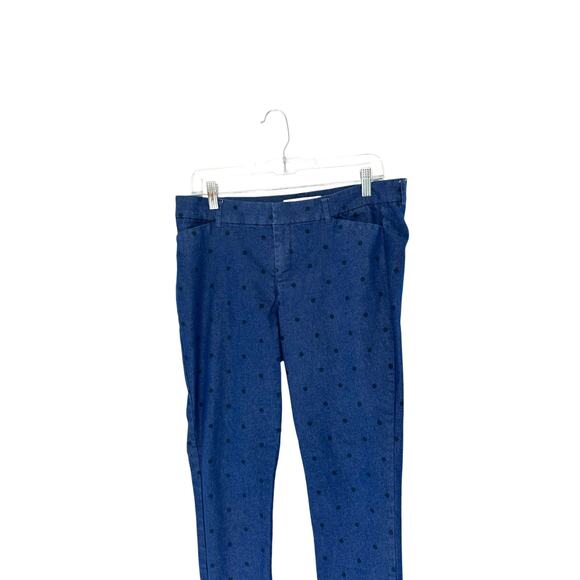 Old Navy Blue Polka Dot Office Work Business Ankle Pixie Dress‎ Pants Size 10 - Picture 3 of 11